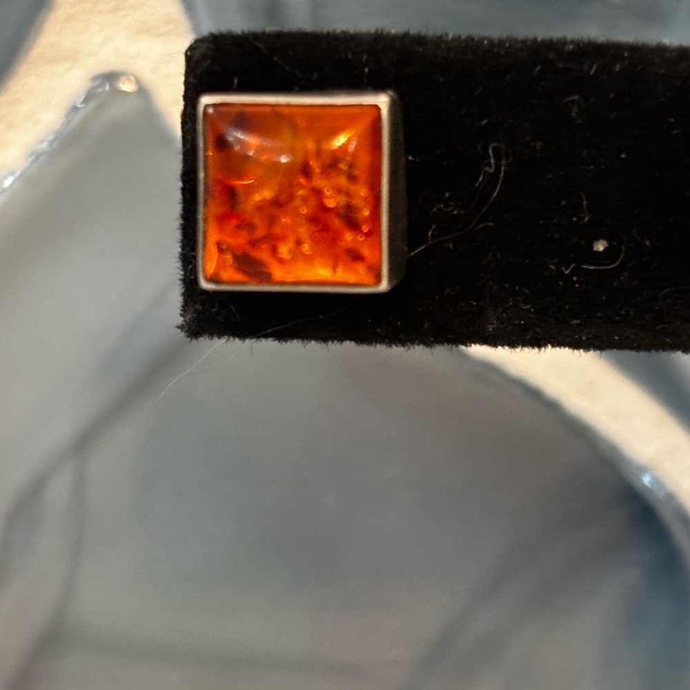 Amber Sterling Silver Earrings